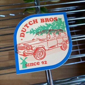 Dutch Bros “Since '92” Holiday Wagon Sticker- Dec. 2021